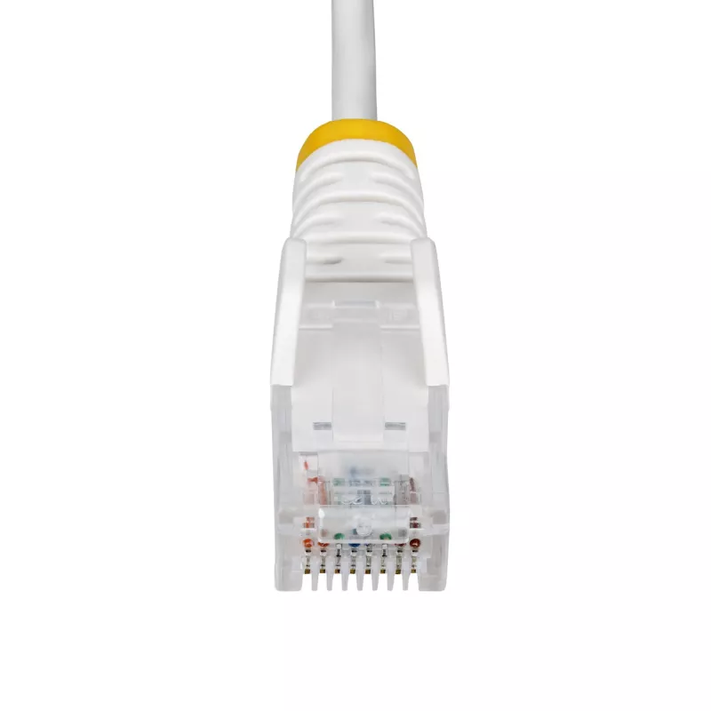 StarTech.com 2,5m witte slanke CAT6 Ethernet-kabel, snagless, 100W PoE, UTP, LSZH, 28AWG puur blank koperdraad, slanke RJ45 netwerk-patchkabel met trekontlasting, individueel getest