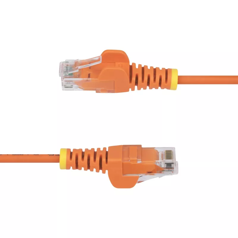 StarTech.com 2,5 m slanke CAT6 Ethernet-kabel, oranje, snagless, 100W PoE, UTP, LSZH, 28AWG puur blank koper, slanke RJ45 netwerk-patchkabel met trekontlasting, individueel getest