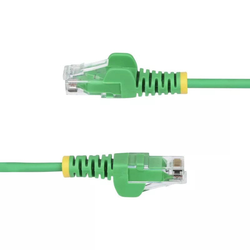StarTech.com 2,5m groene slanke CAT6 Ethernet-kabel, snagless, 100W PoE, UTP, LSZH, 28AWG puur blank koperdraad, slanke RJ45 netwerk-patchkabel met trekontlasting, individueel getest