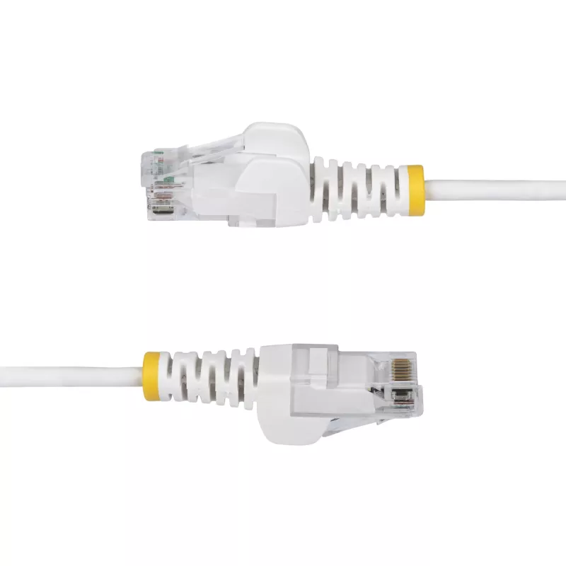 StarTech.com 50cm wit slank CAT6 ethernetkabel, rastnasenschutz, 100W PoE, UTP, LSZH, 28AWG zuiver blank koper, slank RJ45 netwerk-patchkabel met trekontlastingen, individueel getest