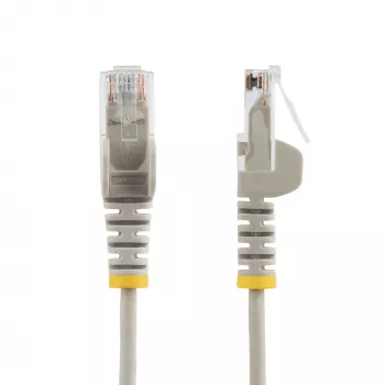 StarTech.com 5m grijs slank CAT6 ethernetkabel, rastnasenschutz, 100W PoE, UTP, LSZH, 28AWG massief blank koperdraad, slank RJ45-netwerk-patchkabel met trekontlasting, individueel getest