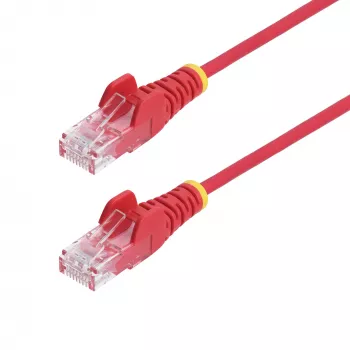 StarTech.com 5 m rode slanke CAT6 ethernetkabel, rastnasbescherming, 100 W PoE, UTP, LSZH, 28AWG puur blank koperdraad, slanke RJ45 netwerk-patchkabel met trekontlasting, individueel getest