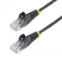 StarTech.com 7 m zwarte slanke CAT6 ethernetkabel, rastnasbescherming, 100 W PoE, UTP, LSZH, 28AWG puur blank koper, slanke RJ45 netwerk-patchkabel met trekontlasting, individueel getest