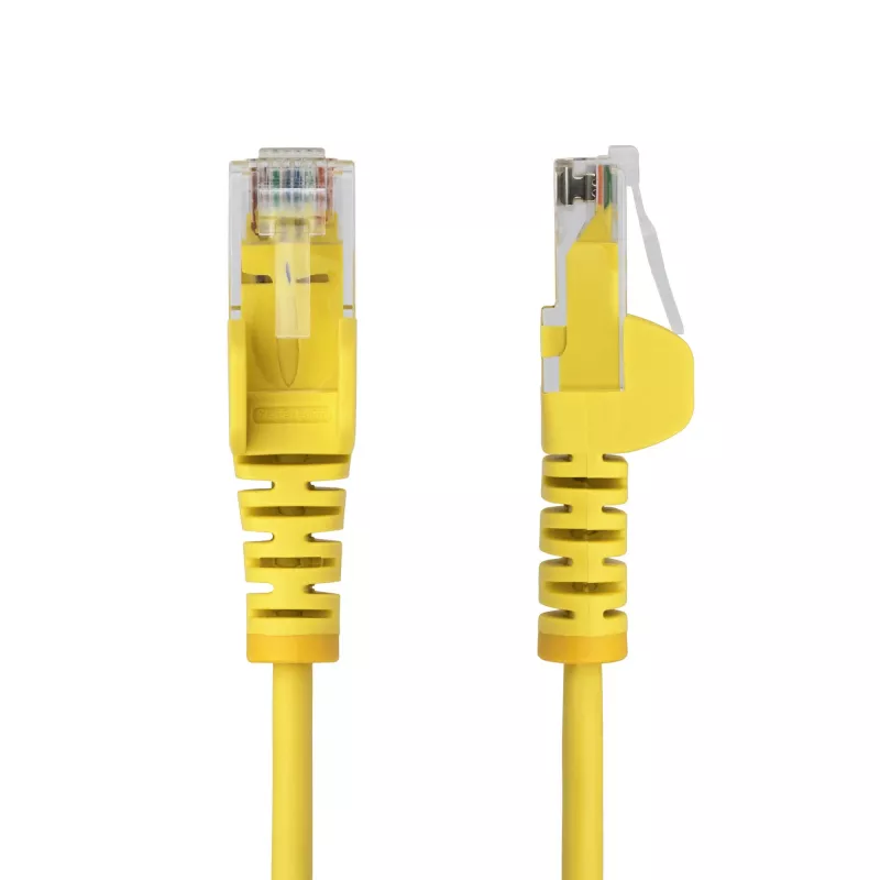 StarTech.com 7m gele slanke CAT6 Ethernet-kabel, rastnasenschutz, 100W PoE, UTP, LSZH, 28AWG zuiver blank koperkabel, slanke RJ45 netwerk-patchkabel met trekontlasting, individueel getest