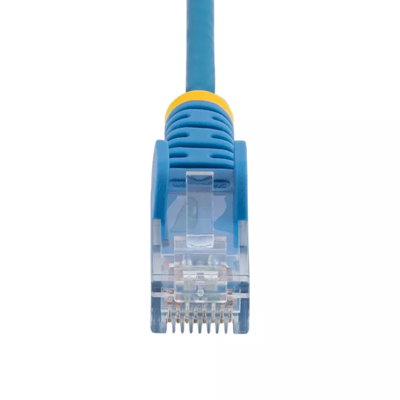 StarTech.com 15m blauwe slanke CAT6 Ethernet-kabel, RJ45-netwerkkabel, snagless, 100W PoE, UTP, LSZH, 28AWG zuiver blank koperdraad, CAT6-patchkabel met trekontlasting, individueel getest