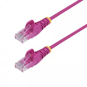 StarTech.com 2,5 m roze slanke CAT6 ethernetkabel, snagless, 100 W PoE, UTP, LSZH, 28AWG puur blank koper, slanke RJ45 netwerk-patchkabel met trekontlasting, individueel getest