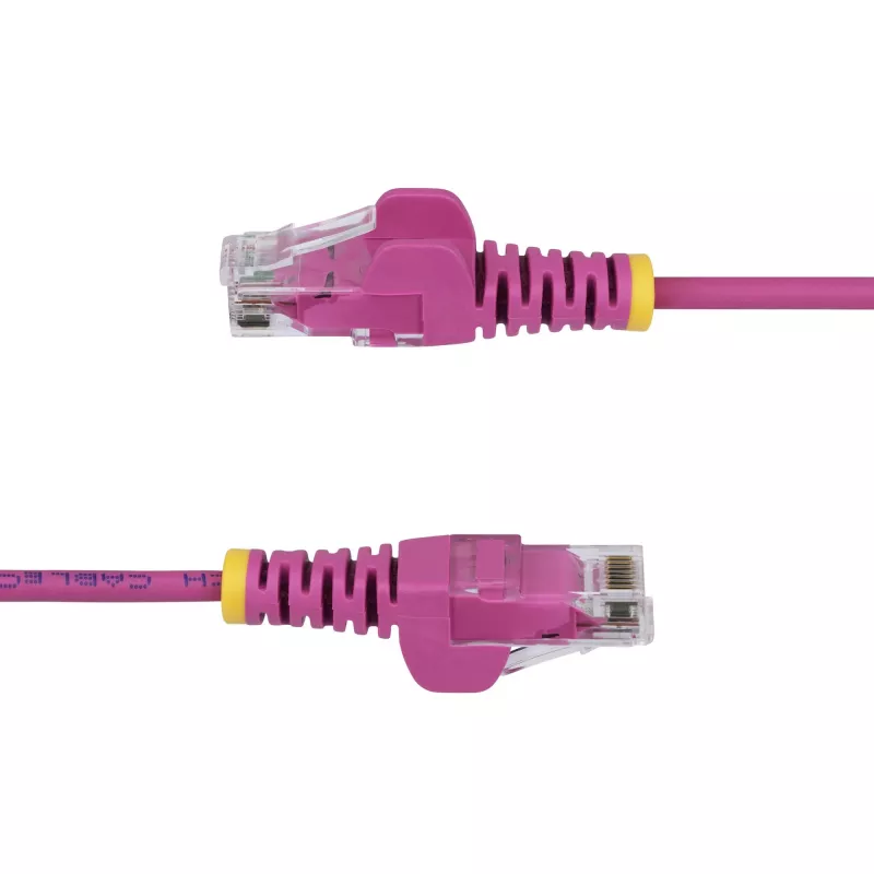 StarTech.com 2m roze slanke CAT6 Ethernet-kabel, rastnasenschutz, 100W PoE, UTP, LSZH, 28AWG zuiver blank koperdraad, slanke RJ45 netwerk-patchkabel met trekontlasting, individueel getest