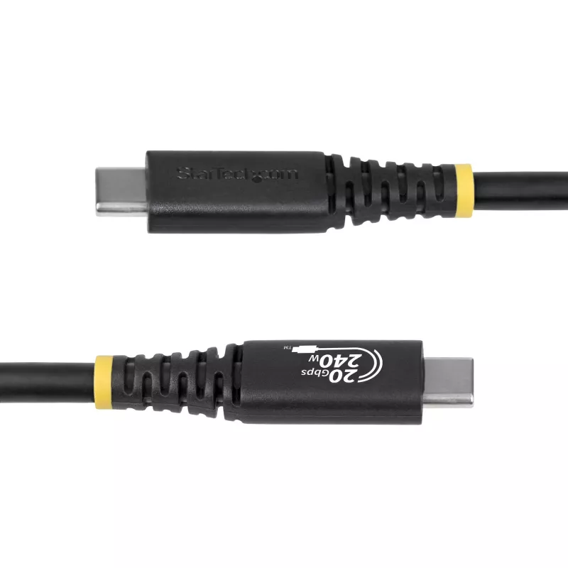StarTech.com 2 m (6 ft) USB4-kabel, 20 Gbit/s, USB-IF-gecertificeerde USB-C-kabel, 240 W PD EPR, 4K 120 Hz DP 1.4, TPE-mantel, zwarte USB-C-kabel