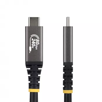 StarTech.com 1m USB4-kabel, 80Gbit/s, USB-IF-gecertificeerd USB-C-kabel, 240W PD, 8K 120Hz/4K 240Hz DP2.1 DP80, TPE-mantel, Thunderbolt 4-compatibel – zwart USB-C-kabel