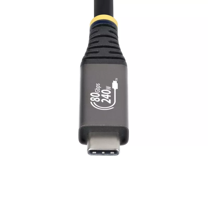 StarTech.com 1m USB4-kabel, 80Gbit/s, USB-IF-gecertificeerd USB-C-kabel, 240W PD, 8K 120Hz/4K 240Hz DP2.1 DP80, TPE-mantel, Thunderbolt 4-compatibel – zwart USB-C-kabel