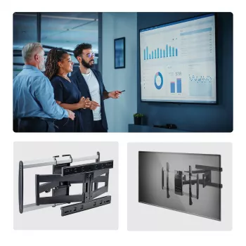 StarTech.com ultradunne, kantelbare tv-muurbeugel voor flatscreens tot 65 inch en 45 kg, VESA 600x400, TAA-conforme low-profile beugel