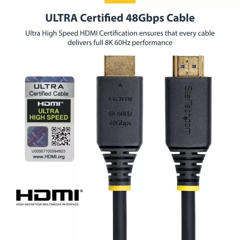 StarTech.com HDMI21-CBL-8K60-50CM HDMI-kabel 0,5 m HDMI type A (standaard) zwart