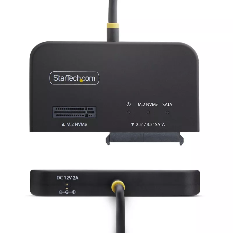 StarTech.com USB-C/USB-A naar M.2 NVMe en 2,5 inch/3,5 inch SATA-adapter, 10 Gbit/s, gereedschapsloze externe SSD-harde-schijflezer, B+M/M-Key