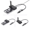 StarTech.com USB-C/USB-A naar M.2 NVMe en 2,5 inch/3,5 inch SATA-adapter, 10 Gbit/s, gereedschapsloze externe SSD-harde-schijflezer, B+M/M-Key
