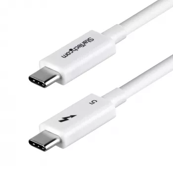 StarTech.com 1,5ft (50cm) Thunderbolt 5-kabel, 80Gbit/s/tot 120Gbit/s, 240W PD, 8K 60Hz, gecertificeerde Thunderbolt-kabel, compatibel met Thunderbolt 4/USB4/USB-C – wit