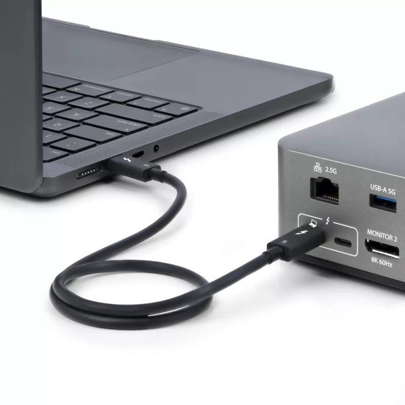 StarTech.com 2,6ft (80cm) Thunderbolt 5-kabel, 80Gbps/tot 120Gbps, 240W PD, 8K 60Hz, gecertificeerde Thunderbolt-kabel, compatibel met Thunderbolt 4/USB4/USB-C - wit
