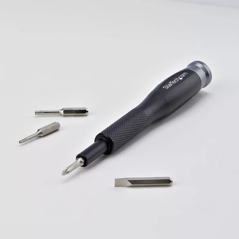 StarTech.com 40-delige computerreparatie-toolkit voor laptop/pc/elektronica/telefoon, 30-bit precisieschroevendraaierset, afneembaar deksel met magneetmat, hefwerktuigen