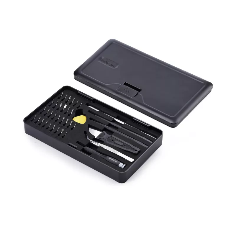 StarTech.com 40-delige computerreparatie-toolkit voor laptop/pc/elektronica/telefoon, 30-bit precisieschroevendraaierset, afneembaar deksel met magneetmat, hefwerktuigen