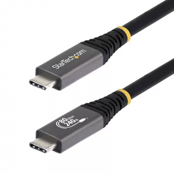 StarTech.com 1,5m (5ft) USB4-kabel, 80Gbit/s, USB-IF-gecertificeerd USB-C-kabel, 240W PD, 8K 120Hz/4K 240Hz DP2.1 DP80, TPE-mantel, Thunderbolt 4-compatibel – zwart USB-C-kabel