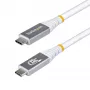 StarTech.com 1,5m USB4-kabel, 80Gbit/s, USB-IF-gecertificeerd USB-C-kabel, 240W PD, 8K 120Hz/4K 240Hz DP2.1 DP80, TPE-mantel, Thunderbolt 4-compatibel – wit USB-C-kabel
