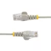 StarTech.com 25 cm grijs slank CAT6 Ethernet-kabel, snagless, 100W PoE, UTP, LSZH, 28AWG massief blank koperdraad, slanke RJ45 netwerk-patchkabel met trekontlasting, individueel getest