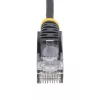 StarTech.com 25 cm slank CAT6 Ethernet-kabel, zwart, snagless, 100W PoE, UTP, LSZH, 28AWG, massief blank koperdraad, slanke RJ45 netwerk-patchkabel met trekontlasting, individueel getest