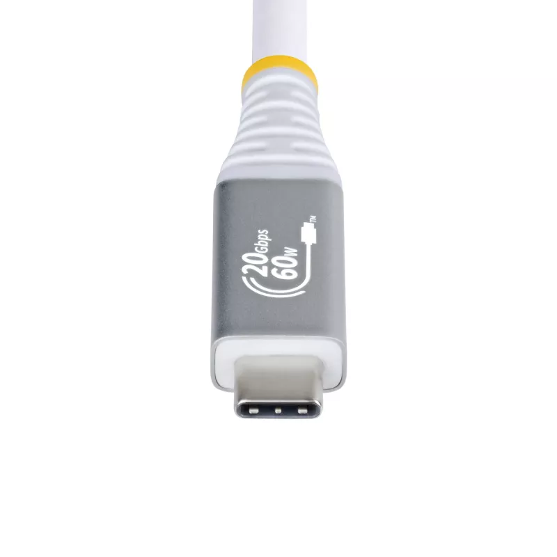 StarTech.com 3 m (10 ft) USB4-kabel, 20 Gbit/s, USB-IF-gecertificeerd USB-C-kabel, 60 W PD, 4K 120 Hz DP 1.4, TPE-mantel, wit USB-C-kabel