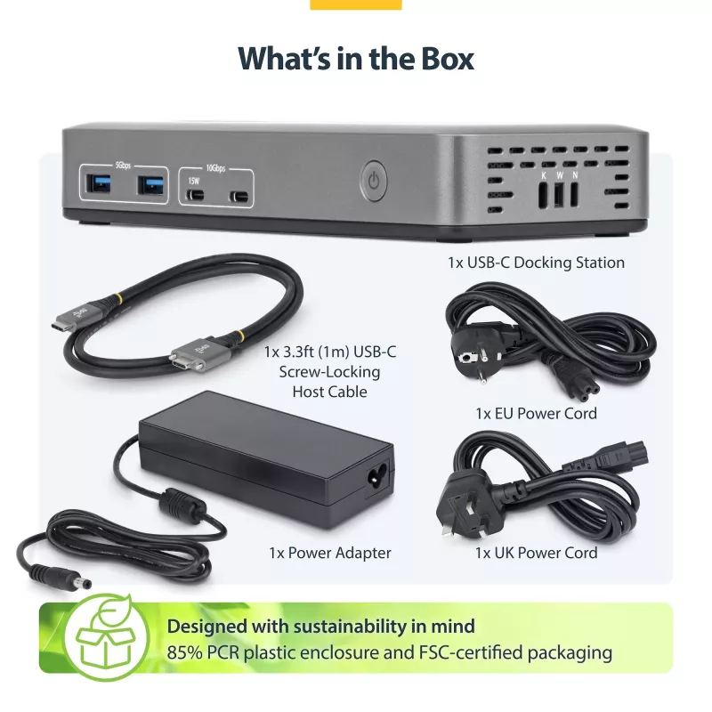 StarTech.com 199UE-USBC-DOCK laptop-dockingstation/poortreplicator bedraad USB 3.2 Gen 2 (3.1 Gen 2) Type-C grijs