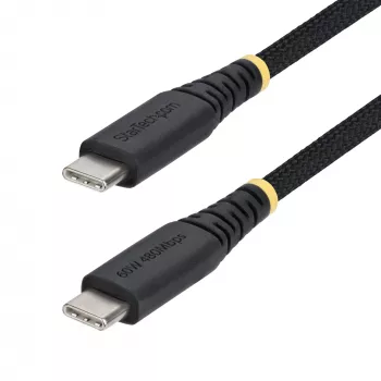 StarTech.com 3m (10ft) USB-C-oplaadkabel, 60W (3A) PD, dubbellaags gevlochten nylon/TPE-mantel, robuuste USB-C-oplaadkabel, USB 2.0 laptop-oplaadkabel
