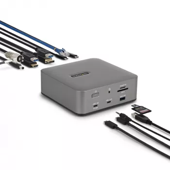 StarTech.com Thunderbolt 5 dockingstation, DP/HDMI, triple-monitor dock tot 4K 144 Hz of dual 8K 60 Hz, 5x USB-poorten, 140 W laptop opladen