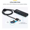 StarTech.com 4-poorts USB-A hub, 5 Gbit/s, busgevoed, USB-A naar 4x USB-A mini hub, extra lange 61 cm hostkabel, PCR-kunststof, draagbare desktop-/laptop-USB-hub