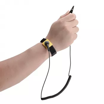 StarTech.com antistatische polsband met aardingskabel, ESD-veilige band met 1,5 m afneembare kabel, voorkomt elektrostatische ontlading, verstelbare pasvorm, TAA