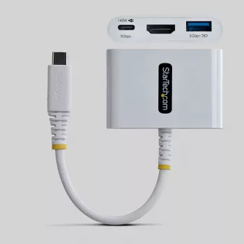 StarTech.com USB-C naar HDMI multiport adapter met 140W PD-laden, 4K 60Hz HDMI, USB 5Gbit/s hub, mini-dock voor MacBook / Dell / Thinkpad / HP / iPad / tablets