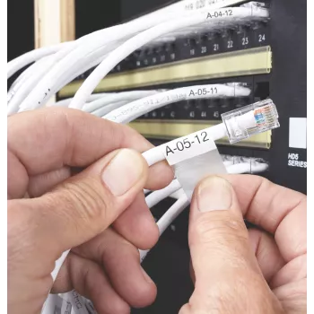DYMO XTL gelamineerde draad-/kabelmarkering | 21 mm x 39 mm | zwart op wit