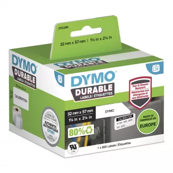 DYMO originele LabelWriter Durable labels | 57 mm x 32 mm | wit poly | 800 zelfklevende etiketten | hoogwaardig | voor LabelWriter labelprinters