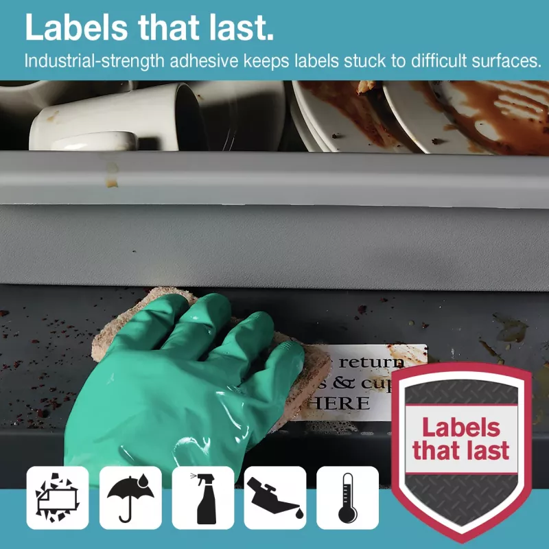 DYMO LW Durable labels - 19 x 64 mm - 1933085, wit, zelfklevend printeretiket, polypropyleen (PP), permanent, rechthoekig, -18 - 50 °C