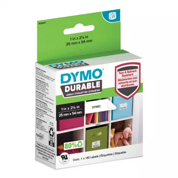 DYMO originele LabelWriter Durable labels | 25 mm x 54 mm | wit poly | 160 zelfklevende etiketten | hoogwaardig | voor LabelWriter labelprinters