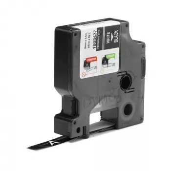 DYMO Rhino industrie vinyl etiketten | 9 mm x 5,5 m | witte print op zwart | zelfklevend | voor LabelManager & Rhino labelprinters