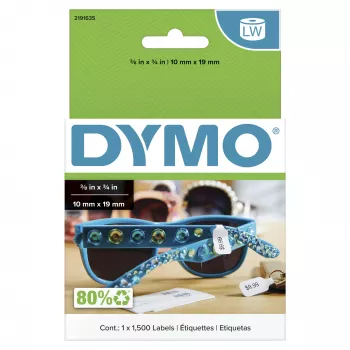 DYMO authentieke LW 2-Up prijsetiketten | 10 mm x 19 mm | etiketten voor LabelWriter labelprinters | 1 rol met 1500 prijsetiketten-stickers