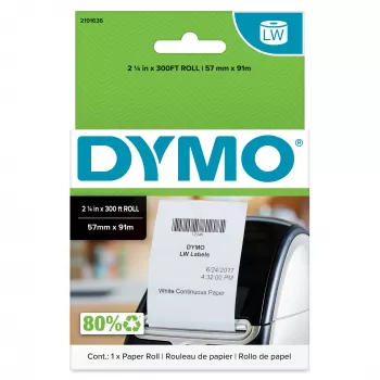 DYMO authentieke LabelWriter eindloze etiketten | 57 mm x 91 m (2 1/4 inch x 300 ft) | etiketten voor LabelWriter labelprinters | 1 rol