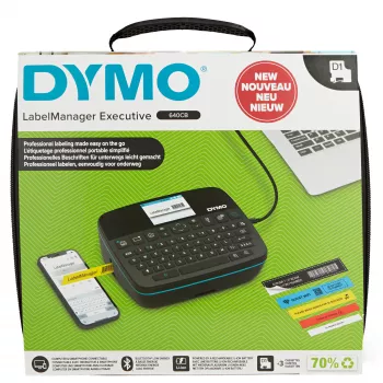 DYMO LabelManager Executive 640 CB Draagbare labelprinter-kit met draagtas en 3 labelcassettes | Compacte QWERTY-labelprinter | Bluetooth- en USB-connectiviteit | Compatibel met D1-labels