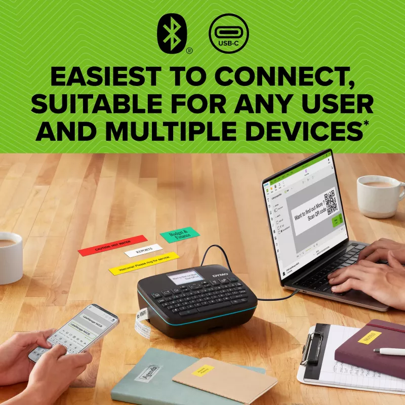 DYMO LabelManager Executive 640 CB Draagbare labelprinter-kit met draagtas en 3 labelcassettes | Compacte QWERTY-labelprinter | Bluetooth- en USB-connectiviteit | Compatibel met D1-labels