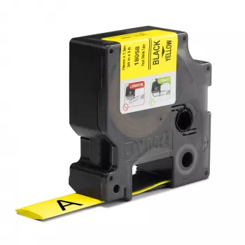 DYMO Rhino Industriële krimpkous-kabellabels | 19 mm x 1,5 m | Zwarte opdruk op geel | voor Rhino-labelmachines