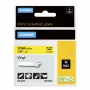 DYMO Rhino Industriële vinyllabels | 12 mm x 5,5 m | Zwarte opdruk op geel | Zelfklevend | voor Rhino- en LabelManager-labelprinters