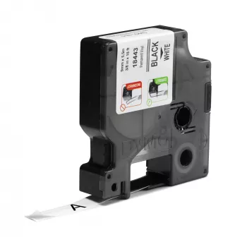 DYMO Rhino Industriële vinyllabels | 9 mm x 5,5 m | Zwarte opdruk op wit | Zelfklevend | voor Rhino- en LabelManager-labelprinters