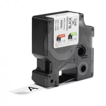 DYMO Rhino Industriële labels permanent polyester | 19 mm x 5,5 m | Zwarte opdruk op wit | Zelfklevend | voor Rhino- en LabelManager-labelprinters