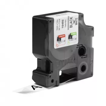 DYMO Rhino Industriële flexibele nylonlabels | 19 mm x 3,5 m | Zwarte opdruk op wit | Zelfklevend | voor Rhino- en LabelManager-labelprinters