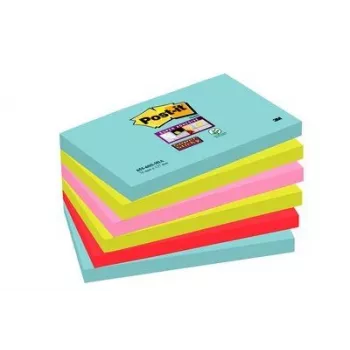 3M 655-6SS-MIA notitiepapier rechthoekig blauw, roze, rood, geel zelfklevend