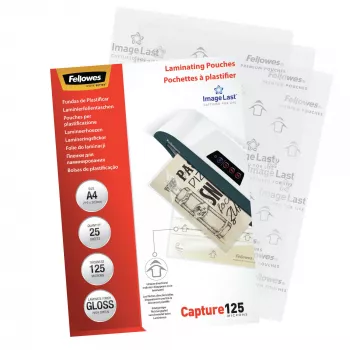 Fellowes ImageLast A4 125 micron lamineerhoezen - 25 stuks, glanzend, transparant, A4, 0,125 mm, 310 mm, 214 mm