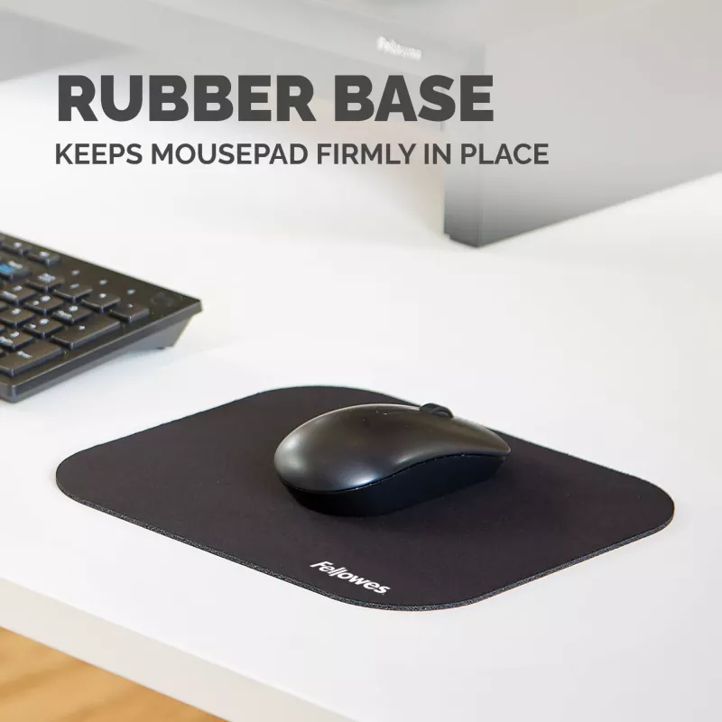 Fellowes premium muismat - zwart, zwart, monochromatisch, polyester, rubber